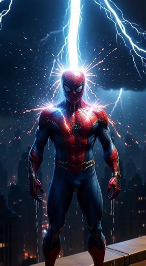 🔥Spider-Man vs The Thunderstorm Standing Tall Above the City#SpiderMan #Thunder #SuperheroMoment