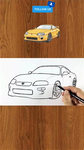 How to Draw a Toyota Supra MK4 | Easy JDM Car Drawing Tutorial #ToyotaSupra #Mk4Supra #CarDrawing #JDMart | Çizim Mektebı