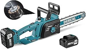Brushless 12-Inch Electric Chainsaw Cordless,4.0Ah Battery Chain Saw 20V battery operated Portable Compact Saw Handheld for Wood Cutting Upgraded Brushless Motor