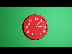 Clock Timelapse On Green Screen 12 Hours Fast Animation