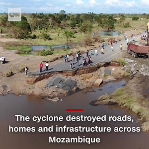 It has been nearly two weeks since Tropical Cyclone Idai ripped through Mozambique, razing buildings and submerging entire towns and villages. This dramatic drone footage reveals the extent of its destruction. https://cnn.it/2JGDmwQ | CNN International
