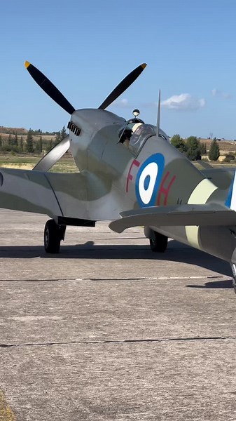 Spitfire startup from Greek Air Force! #spitfire #greekairforce #greek #wwii #wwiairplane