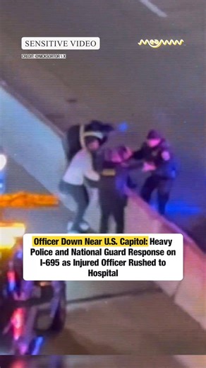 Officer Down Near U.S. Capitol: Heavy Police and National Guard Response on I-695 as Injured Officer Rushed to Hospital An intense law enforcement response was reported near the U.S. Capitol after an officer went down on I-695. Witnesses say the officer, who appeared unresponsive, was rushed to the hospital as police and National Guard units secured the scene. #OfficerDown #CapitolHill #DCNews #PoliceResponse #PublicSafety #LawEnforcement | MEAWW