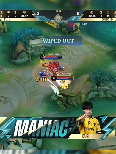 maniac dari kairi acu sama gameplay tim @onic.esports akhirnya bisa menang lagiii #MLBBM7 #MLBB #onicesport #onickairi