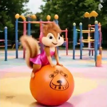 Brittany miller bounces on a large space hopper