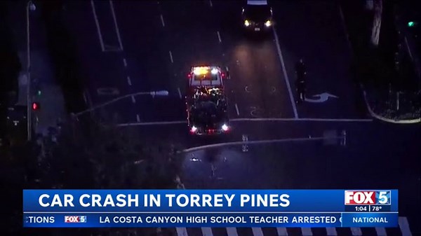 Car crashes into truck near Torrey Pines