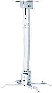 Projector Mount Wall or Ceiling Bracket with Adjustable Height and Extendable Arms Projection Mount for Different Size Projector (Silver)