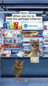 CAT MEMES 🐱 when you try to help the garbage collector #shorts #catmemes #relatable