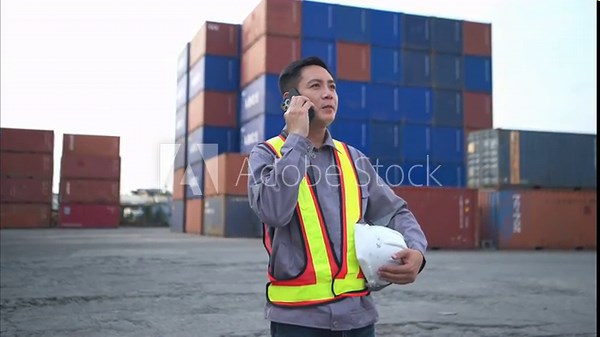 Engineers inspect the standards of containers that are made and repaired at the container manufacturing and storage facility