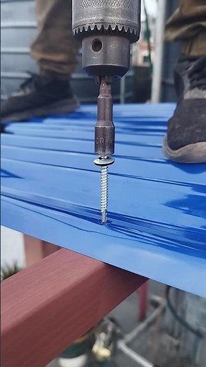 0. 46 Mm. Gi Galvanized Colour Roofing Sheet Installation#shortvideo #viralvideo #youtubeshorts