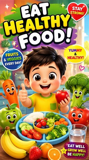 Eat Healthy Food Song | Healthy Habits Song for Kids | Fun Nursery Rhyme #Shorts #fruit