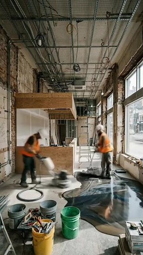 Luxury Café Interior Transformation | Metallic Epoxy Floor Timelapse | Premium Coffee Shop Makeover