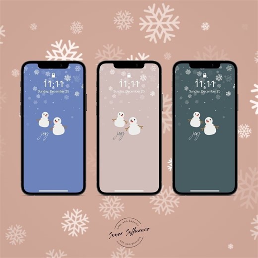 Snowman iPhone Wallpaper | Minimalist Winter Holiday Phone Background (digital Download) - Etsy