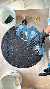 The Satisfying Process of Creating a Geometric Mosaic Table #DIY #tilesetting #satisfying
