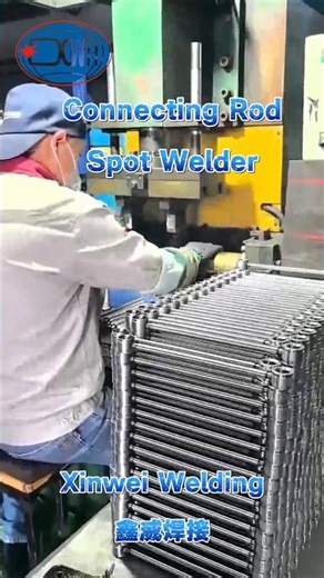 connecting rod spot welder. #machine #weldingmachine #spotwelding #factory