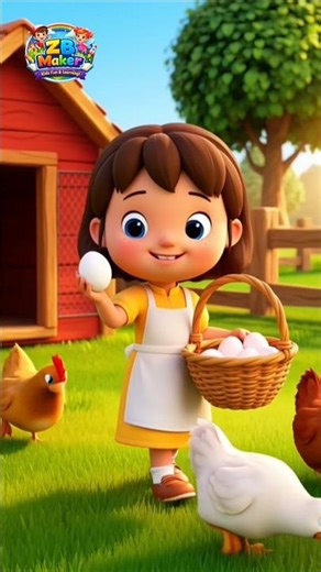 Cute Farm Girl Collecting Eggs | Happy Chicken Farm Story for Kids