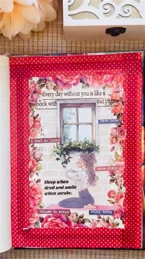 ❤️ Red Aesthetic Spread | Yoga & self-care Collage Journaling ✨ | Scrapbooking ASMR