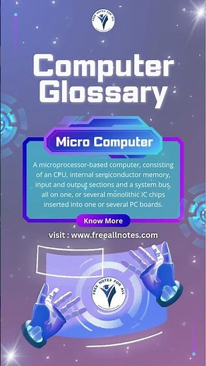 Micro Computer | Computer Glossary, Dictionary, Term #glossary #microcomputers #typesofcomputer