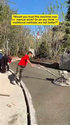 Viral Road Finishing Technique with Power Trowel | Satisfying Asphalt Smoothing Process