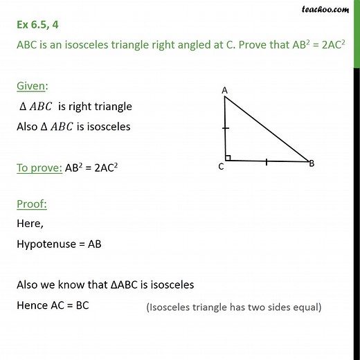 Question 4 - ABC is an isosceles triangle right angled at C