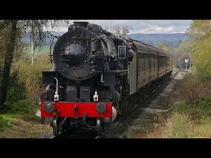 *DRAMATIC* BALDWIN S160 USATC 6046 ASCENDS FROM BRADNOP TO APESFORD, CHURNET VALLEY RAILWAY 21.10.23