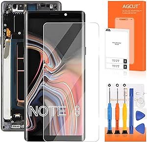 AMOLED for Samsung Galaxy Note 9 Screen Replacement for Samsung Note 9 LCD Display Touch for SM-N960F SM-N9600 SM-N960F SM-N960U SM-N960N Screen Digitizer Assembly Repair Parts with Frame (Black)