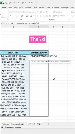 Learn how to extract numbers in Excel using Regex! #excel #spreadsheets #datacleaning