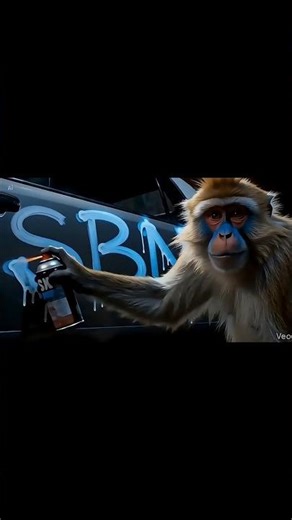 Shango graffiteando una patrulla y saludando al Kasu #animals #ias