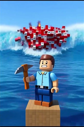 I Survived a 1,000,000 TNT TSUNAMI?! 💣#shorts