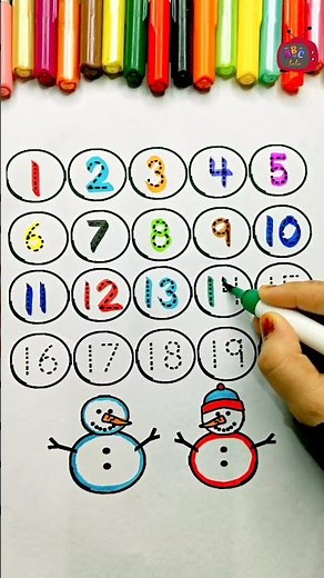 ☃️ Learn Numbers 1-20 with Snowballs ❄️ | Fun Number Writing for Kids ✏️ #Shorts