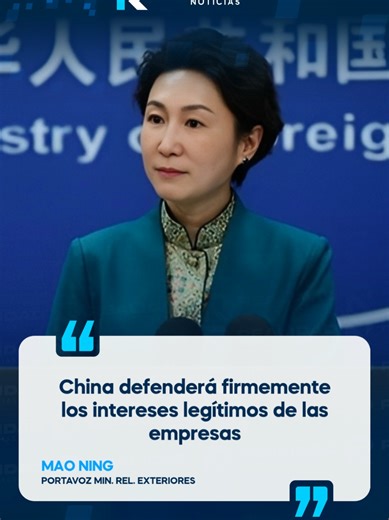 NACIONALES| Ante la toma forzosa por parte del gobierno panameño de los dos puertos operados por el Grupo CK Hutchison de Hong Kong, la portavoz del Ministerio de Relaciones Exteriores, Mao Ning, señaló la posición de China.