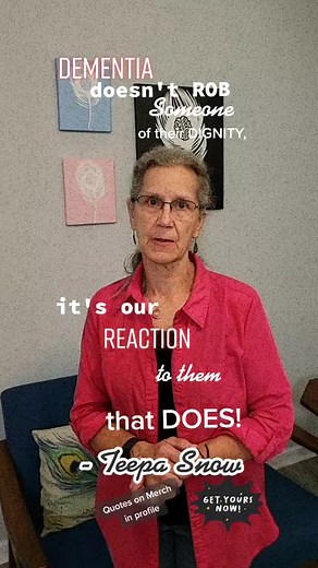Dementia doesn't rob someone of their dignity, it's our reaction to them that does.#voiceeffects Make this heard loud and clear! #destigmatizedementia #fyp #positiveapproachtocare #snowapproach #dementiaawareness ##inclusivecommunity #neurodivergent #carepartner #support #cna #rn #ot #pt #dementia ##dignity #teepasnow #wordsofwisdom #wordstoliveby