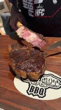 Searing a tomahawk steak, then smoking it #steakdinner #beef #steak