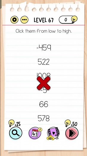 Brain Test Level 67 Click them from low to high #braintest #braintestsolution