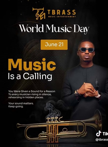 🌍🎶 Happy World Music Day! 🎺✨ Today, we celebrate the universal language that speaks to every soul: Music. From the breath behind every trumpet note to the rhythm that stirs hearts across nations, music connects us, heals us, and reminds us that we’re all part of something greater. As a classical trumpeter rooted in faith and tradition, I’m grateful to be part of this vast soundscape - one note at a time. Here’s to the melodies yet to be played, the lives yet to be touched. #WorldMusicDay #Tbr
