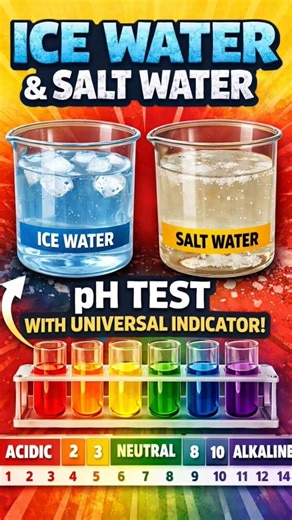 Ice Water vs Salt Water pH Test 🔬 | Universal Indicator Experiment👉