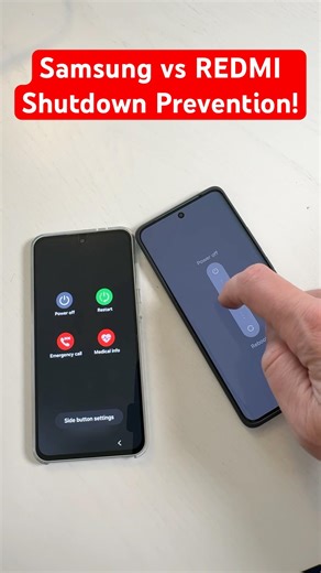 Samsung Galaxy vs Xiaomi REDMI Shutdown Prevention Comparison! #smartphone #tech #shorts