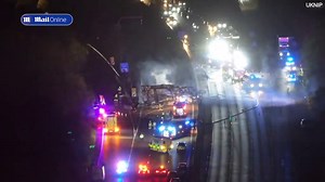 Tesco lorry blaze on M25 causes major road closure and traffic chaos