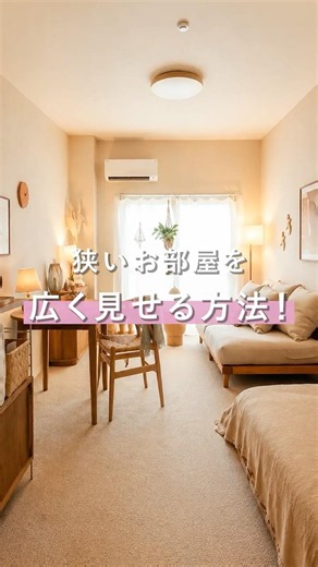 【狭いお部屋でもOK】広く見せる3つのコツ✨ #インテリア #部屋づくり #一人暮らし #模様替え #リセノ