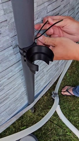 Durable Pool Intake Hose Bracket - Compatible with Intex, Bestway, Funsicle, Coleman - Strong PETG Plastic with Zip Ties for Above Ground Pools - Made in The USA