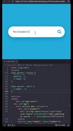 Animated Search Bar Animation using HTML,CSS & JS