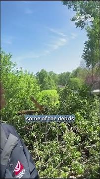 Storm damage cleanup under way in Kearney, Missouri