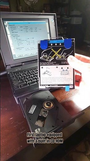 First laptop equipped with a built-in CD-ROM, IBM ThinkPad 755CD #short #retrocomputer