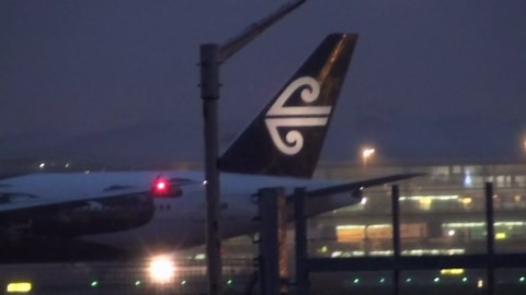 Malaysia A380 Appears Out of the Darkness at Heathrow Airport