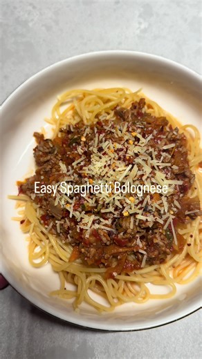 Spaghetti Bolognese 🍝 Quick and Easy On the table in under 30mins Can hide veg into it 🤫 DELICIOUS Ingredients: 1 large diced brown onion 2 tablespoons minced garlic 2 tablespoons dried Italian herbs 200grams finely chopped mushroom 1 grated carrot 1 grated zucchini 800 grams lean beef mince Salt and pepper season 1/4 cup balsamic vinegar 2 x 700mls passata - I have homemade from my mother in law sorry I don’t have that recipe 1 x 400ml can diced tomatoes Method Heat a little olive oil and add