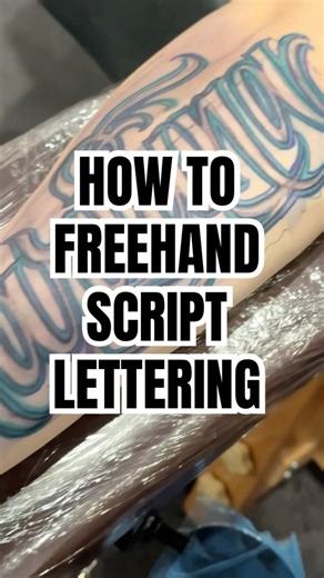 Freehand script lettering prep for a forearm tattoo
