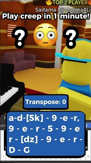 Play Creep - Radiohead INSTANTLY! (Roblox Piano Tutorial) 🎹