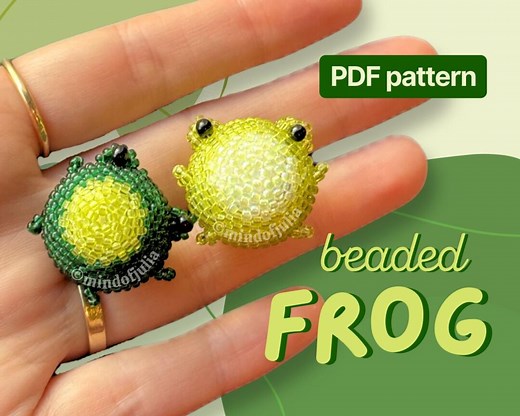 3D Beaded Frog PDF Pattern: Miyuki Seed Bead Animal Tutorial (beading Pattern) - Etsy
