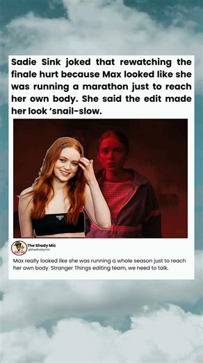 Sadie Sink Laughs at Max’s ‘Snail Pace’ in Stranger Things Finale. #strangerthings