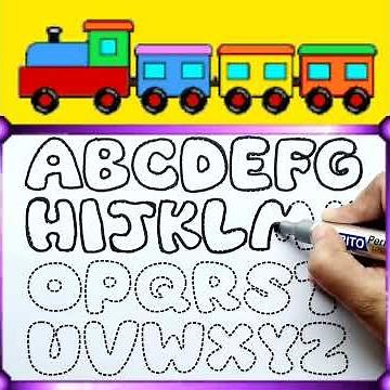 Kids Easy Learn To Draw Alphabet Capital Letters A to Z, A for Apple, B for Ball, and C for Cat